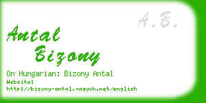 antal bizony business card